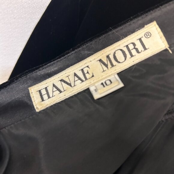 Vintage 80's Hanae Mori velvet and gold lamé dress - Picture 6 of 9